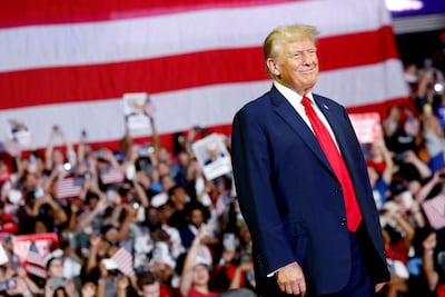 Donald Trump arrives at a campaign rally in Philadelphia, Pennsylvania. Getty Images / AFP