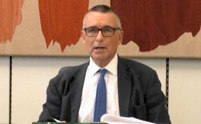 Committee head Bernard Jenkins puts a question to the prime minister. AFP / UK Parliament