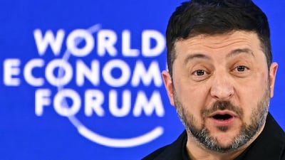 Ukraine's President Volodymyr Zelenskyy in Davos. He said meetings will take place on Friday and Saturday. AFP