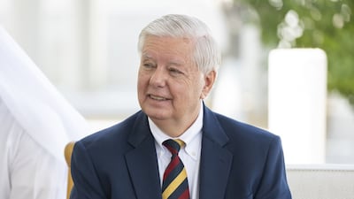 Lindsey Graham pictured during a visit to Abu Dhabi in February. WAM