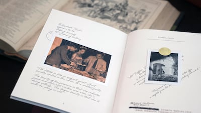 A photograph featuring the late actress Elizabeth Taylor is seen inside a menu in the Writers Bar at the Raffles Hotel. Bloomberg