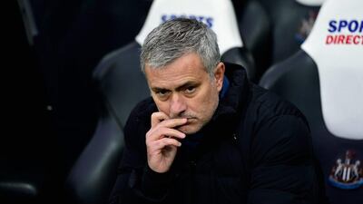 Chelsea manager Jose Mourinho observes his side during their 2-1 loss to Newcastle United on Saturday. Stu Forster / Getty Images