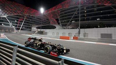 Lotus's Kimi Raikkonen of Finland drives to victory. Christopher Pike / The National?