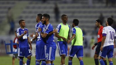 Al Nasr celebrate after winning the President's Cup quarter-final match against Al Ain on May 23, 2015. Francois Nel / Getty