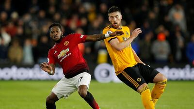 Wolves' Matt Doherty in action with Manchester United's Fred. Reuters