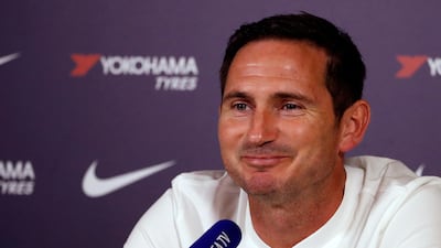 Frank Lampard attends a press conference on Friday ahead of Chelsea's Premier League match against Manchester United. AP Photo