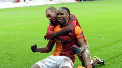 Didier Drogba and Galatasaray advanced out of the Champions League group stage with a thrilling win at the death against Juventus in December. Ozan Kose / AFP / December 11, 2013
