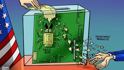 Our cartoonist Shadi Ghanim's take on the Iowa caucus chaos as the Democratic Party's primary results are delayed.