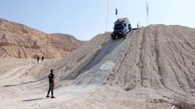 A driver takes part in the International Off-Road Day at the X-Quarry Adventure Park in the Mleiha area of Sharjah. Pawan Singh / The National