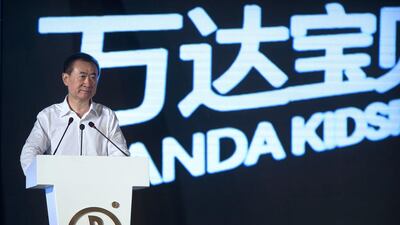 Wang Jianlin, the chairman of Wanda Group, at the opening ceremony for the Wanda Cultural Tourism City in Nanchang in south-eastern China's Jiangxi province. Mr Wang has vowed to take on and beat Disney as the US firm prepares to open its new theme park in Shaghai next month. Mark Schiefelbein / AP