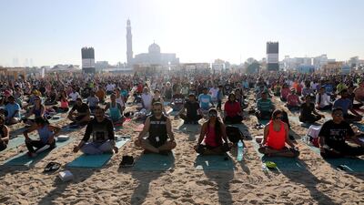 The session is part of XYoga Dubai