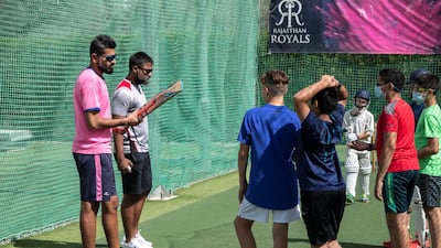 UAE captain Ahmed Raza at the Rajasthan Royals Academy. Antonie Robertson / The National