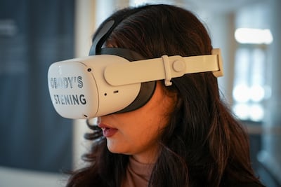 The VR headsets transport viewers to northern Iraq in 2014. Joshua Longmore / The National