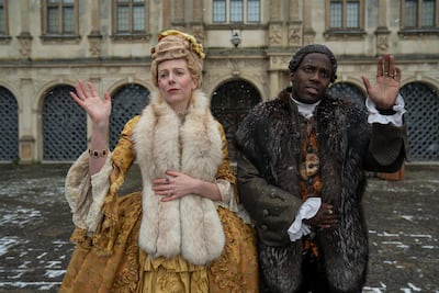 Tatyana (Florence Keith-Roach) and Arkady (Bayo Gbadamosi) in a scene from season two of 'The Great'. Photo: Gareth Gatrell/Hulu