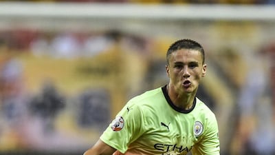 Manchester City's Taylor Harwood-Bellis during the Premier League Asia Trophy football tournament at the Hongkou Stadium in Shanghai, in July, 2019. AFP