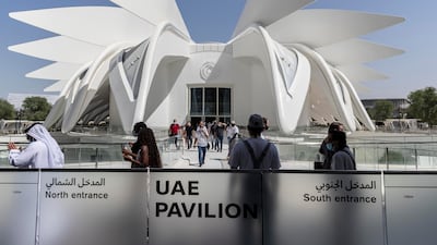 The front of the UAE pavilion at Expo 2020. (Photo: Antonie Robertson / The National)