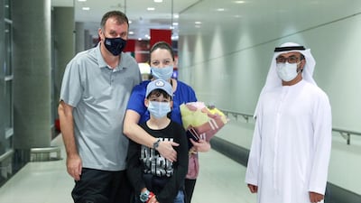 Luca and his family thanked officials for bringing him home