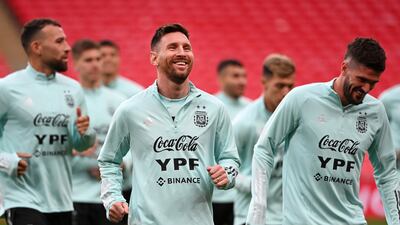 Argentina national team captain Lionel Messi smiles. EPA