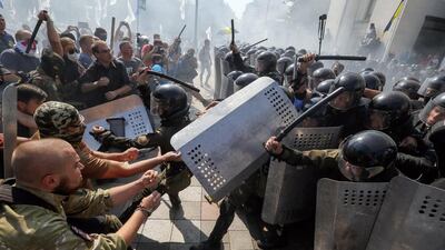 The decentralization of power was a condition of a truce signed in Minsk in February aimed at ending the fighting between Ukrainian government troops and Russia-backed separatists that has left more than 6,800 dead since April 2014. Sergey Dolzhenko / EPA