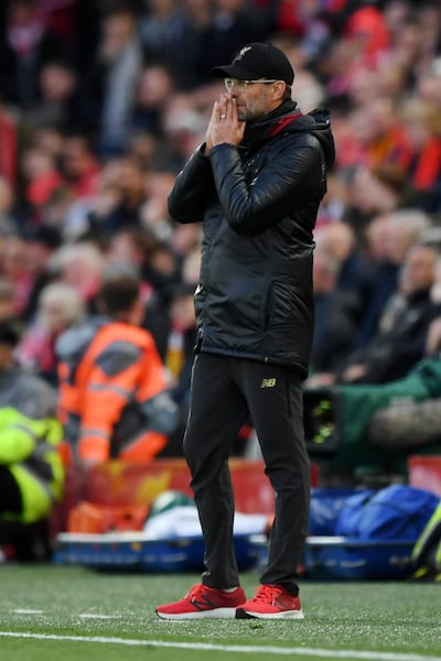 Liverpool manager Jurgen Klopp puts his hands together in hope. Getty