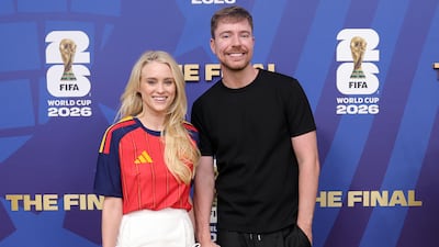 Jimmy Donaldson, aka MrBeast, and Thea Booysen attend final. Getty