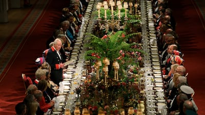 King Charles speaks at the banquet. Reuters
