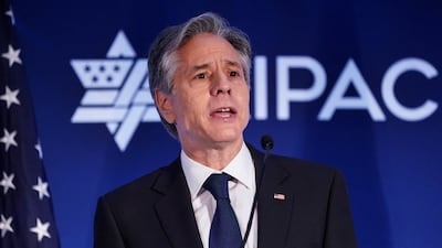 Secretary of State Antony Blinken at the American Israel Public Affairs Committee policy summit in Washington. Reuters