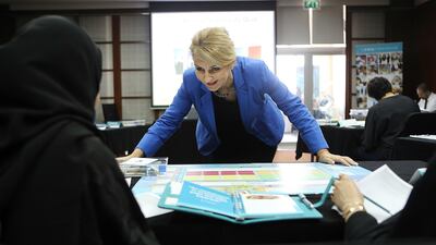 Patricia O’Sullivan of Protraining, which runs the Money $marts programme. Satish Kumar / The National; Jeffrey E Biteng / The National