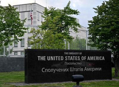 The US embassy in Kyiv was closed 'out of an abundance of caution', said officials. AFP