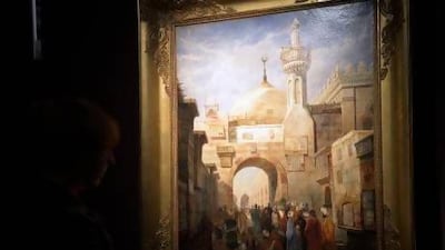 The French artist Adrien Dauzats' painting of Cairo's Al Azhar Mosque offers a glimpse into the world being brought back to life by the Library of Arabic Literature. Bertrand Guay / AFP