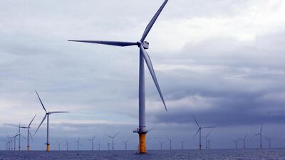 The London Array, the world's largest off shore wind farm in the Thames Estuary off the coast of the UK, is owned by Dong Energy, Abu Dhabi's Masdar and EON. Stephen Lock/The National
