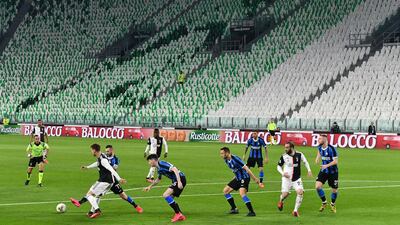 Juventus take on Inter Milan at an empty Allianz Stadium in Turin on Sunday. AFP