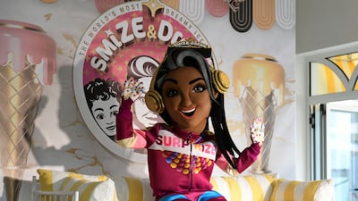 DJ Splitz, mascot for Smize & Dream, makes an appearance