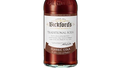 Bickford's Classic Cola with 2.32 pH level. Photo: Bickford's Australia