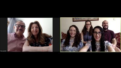 The annual Eid Al Fitr Jarallah family photo taken on Zoom this year. Juman Jarallah / The National