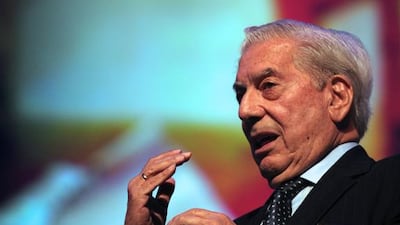 The Peruvian writer and 2010 Nobel Laureate in Literature Mario Vargas Llosa in Panama in 2013. Rodrigo Arangua / AFP