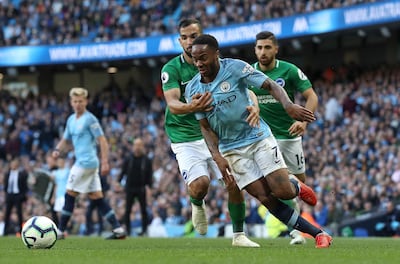 Raheem Sterling, right, has endured negative receptions at Anfield since his departure from Liverpool to join Manchester City. AP Photo