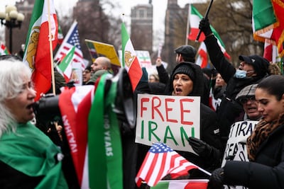An Iranian rally in New York. AFP