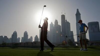 Teens participating in the tournament Dubai Schools Golf League at Emirates Gulf Club. Jaime Puebla / The National