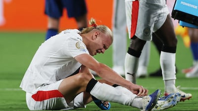 Manchester City's Erling Haaland reacts after sustaining an injury during the 2025 Fifa Club World Cup. Reuters