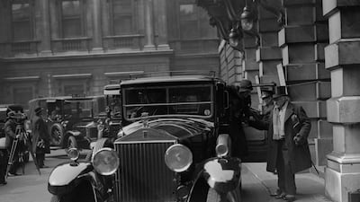 A Rolls-Royce outside the Royal Academy's Burlington House in London in 1931.