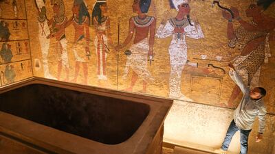 A view inside King Tutankhamun burial chamber in the Valley of the Kings, Luxor, Egypt. EPA