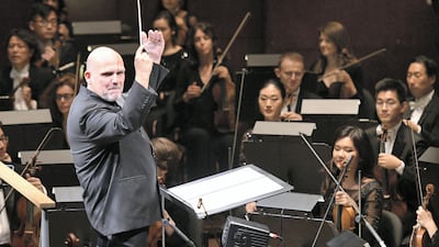 Music Director Jaap van Zweden conducts the New York Philharmonic in September 2018 in New York City. Last week, the Phil cancelled the entire of its 2020-2021 season. AFP