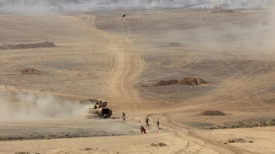 Jordanian and US tanks advance during the Eager Lion military exercise at one of the Jordanian military bases near the city of Zarqa in the east of Amman, Jordan. Reuters