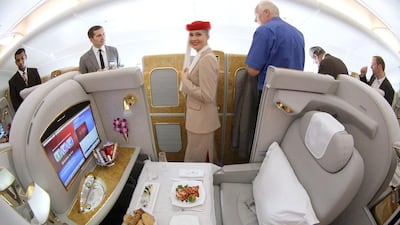 The first class section of an Emirates A380 aircraft. Tobias Schwarz / Reuters