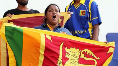 Sri Lankan supporter cheers during the Asia Cup UAE 2018 cricket match between Afghanistan vs Sri Lanka at Sheikh Zayed Cricket Stadium in Abu Dhabi.