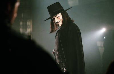 V for Vendetta popularised the Guy Fawkes mask. Photo: Warner Bros Pictures