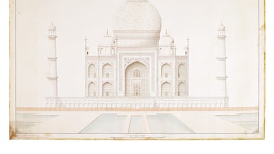 'A View of the Taj Mahal', signed by Qudratullah, Company School, Lucknow, dated 15th February 1880 (est £20,000-£30,000). Photo: Sotheby's