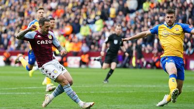 Aston Villa's Danny Ings shoots at goal against Southampton. PA