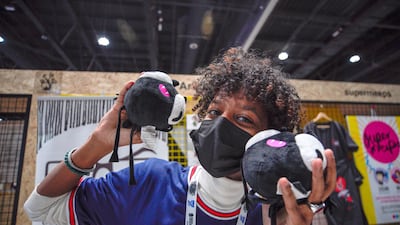 Saeed with the Alejandro stuffed toy.